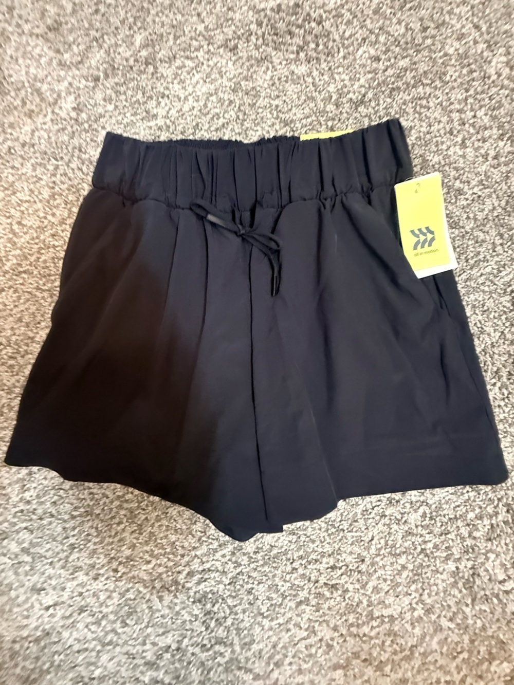 all in motion Black Elastic Waist Shorts with Drawstring